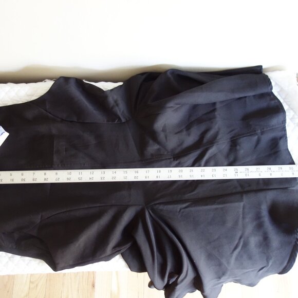 NWT CIDER V-Neck Gold Tone Button Ruffle Hem Black Mini Dress – L - Picture 9 of 12